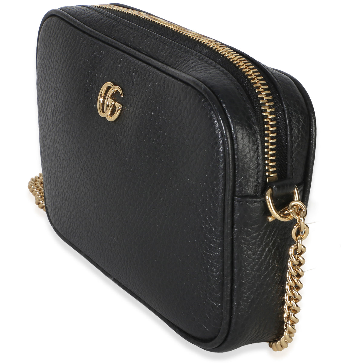 Gucci Black Dollar Calfskin Super Mini GG Marmont Chain Shoulder Bag Handbag 2