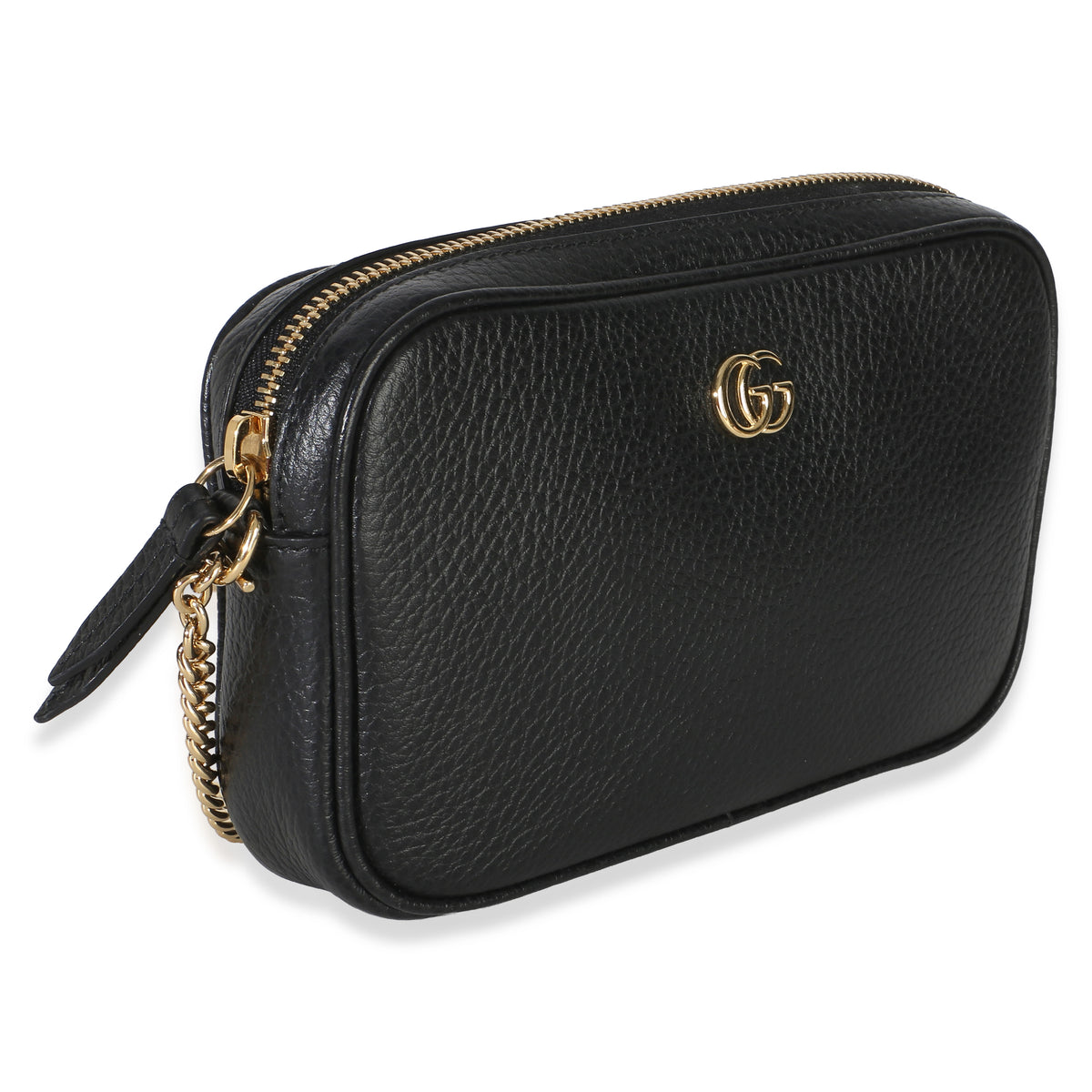 Gucci Black Dollar Calfskin Super Mini GG Marmont Chain Shoulder Bag Handbag 3