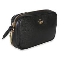 Gucci Black Dollar Calfskin Super Mini GG Marmont Chain Shoulder Bag Handbag 3