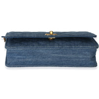Chanel Blue Denim Quilted CC Pearl Crush Wallet On Chain Handbag 5