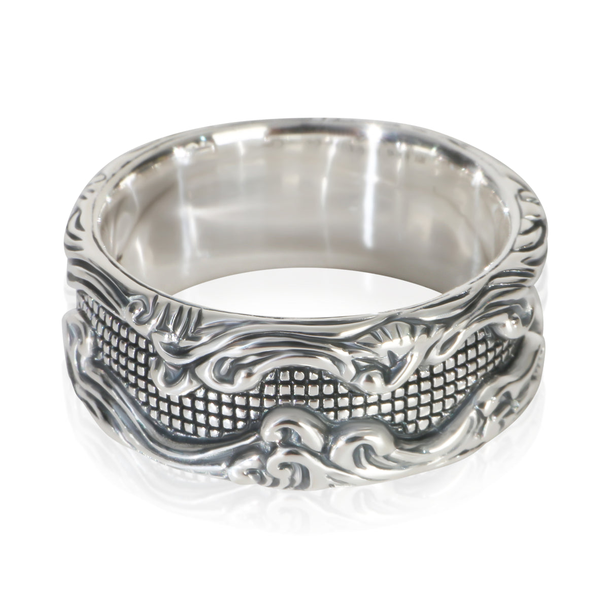 David Yurman Sterling Silver  Waves Band 3