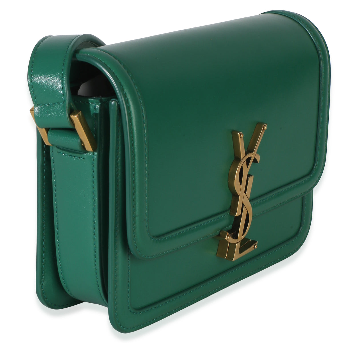 Saint Laurent Green Smooth Calfskin Monogram Small Solferino Satchel Handbag 3