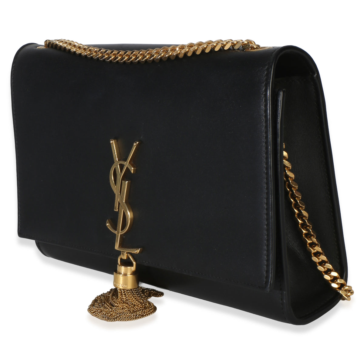 Saint Laurent Black Grain De Poudre Medium Kate Tassel Handbag 2