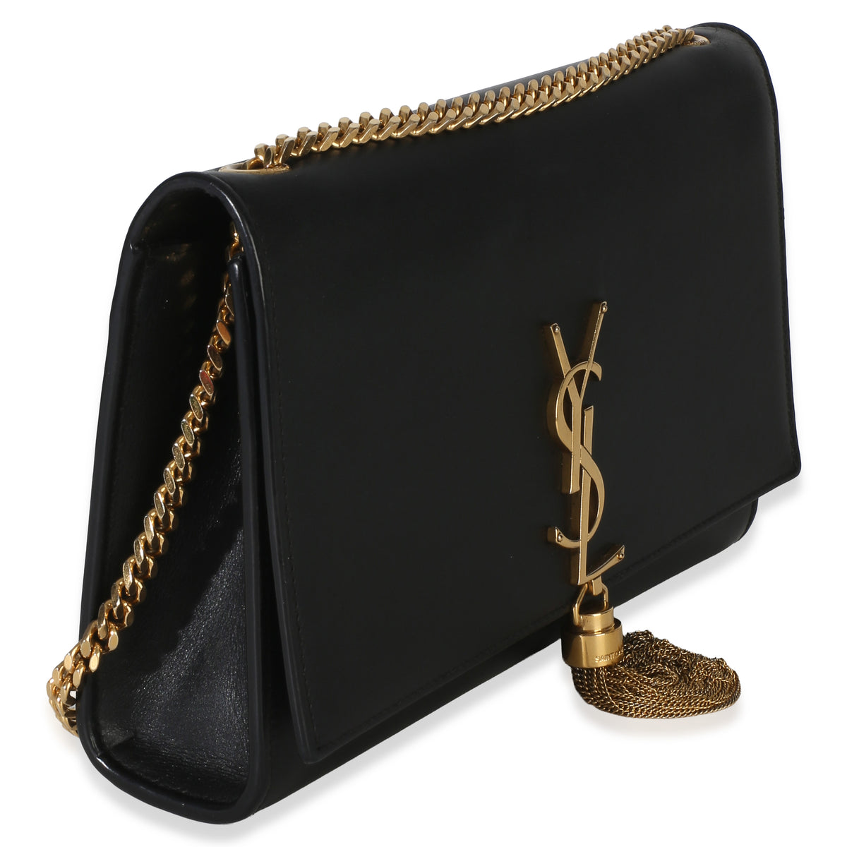 Saint Laurent Black Grain De Poudre Medium Kate Tassel Handbag 3
