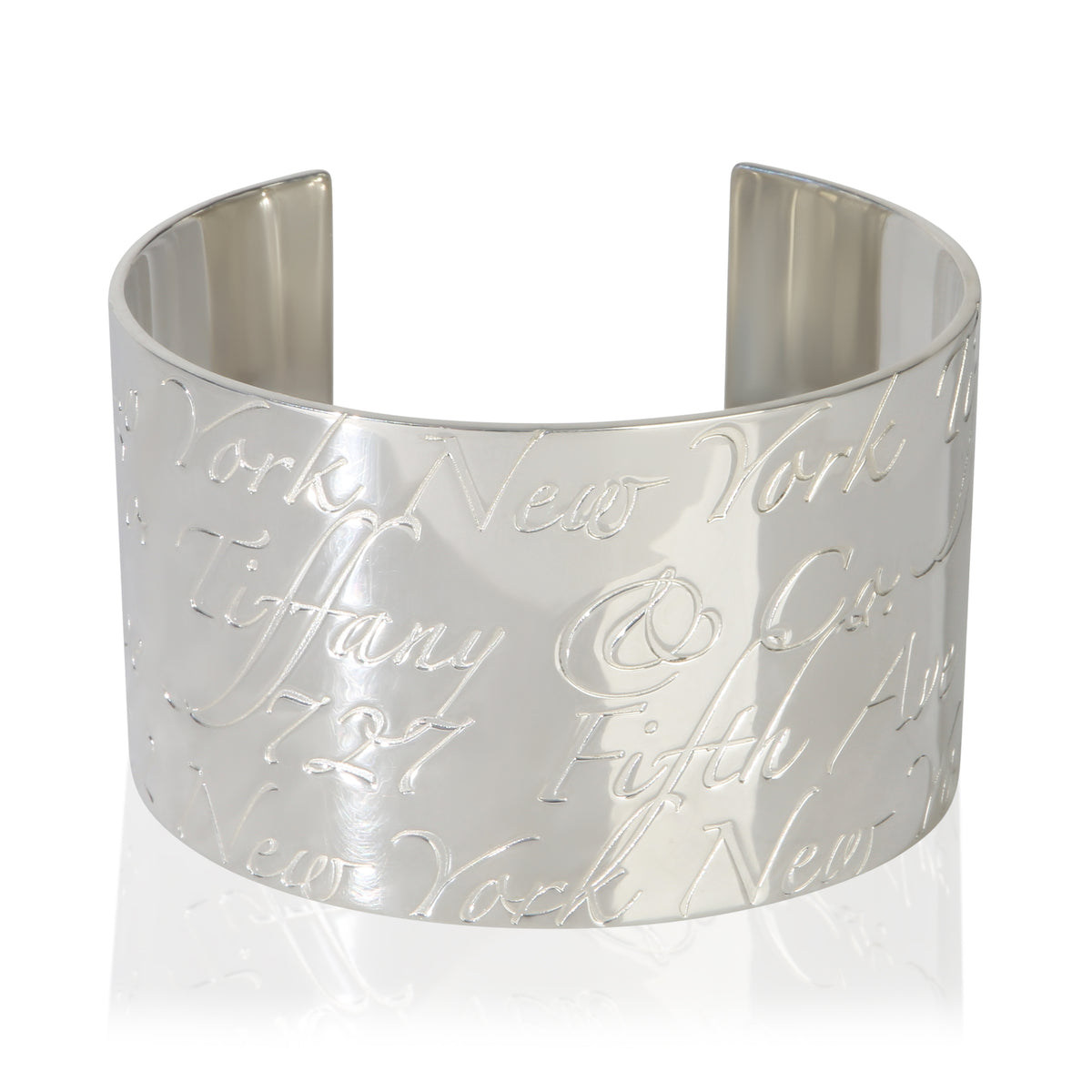 Tiffany & Co. Sterling Silver  Wide Notes Cuff Bracelet fv