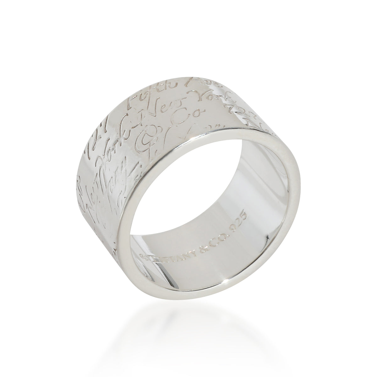 Tiffany & Co. Sterling Silver  Wide Notes Ring