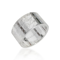 Tiffany & Co. Sterling Silver  Wide Notes Ring