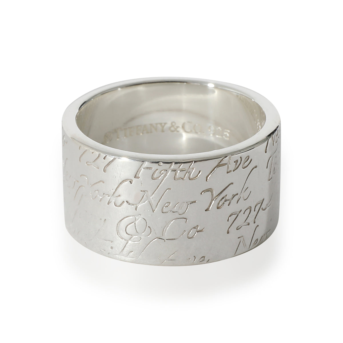 Tiffany & Co. Sterling Silver  Wide Notes Ring