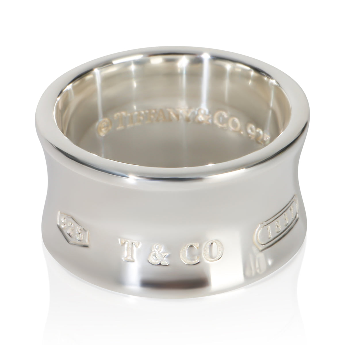 Tiffany & Co. Sterling Silver  Wide 1837 Ring fv