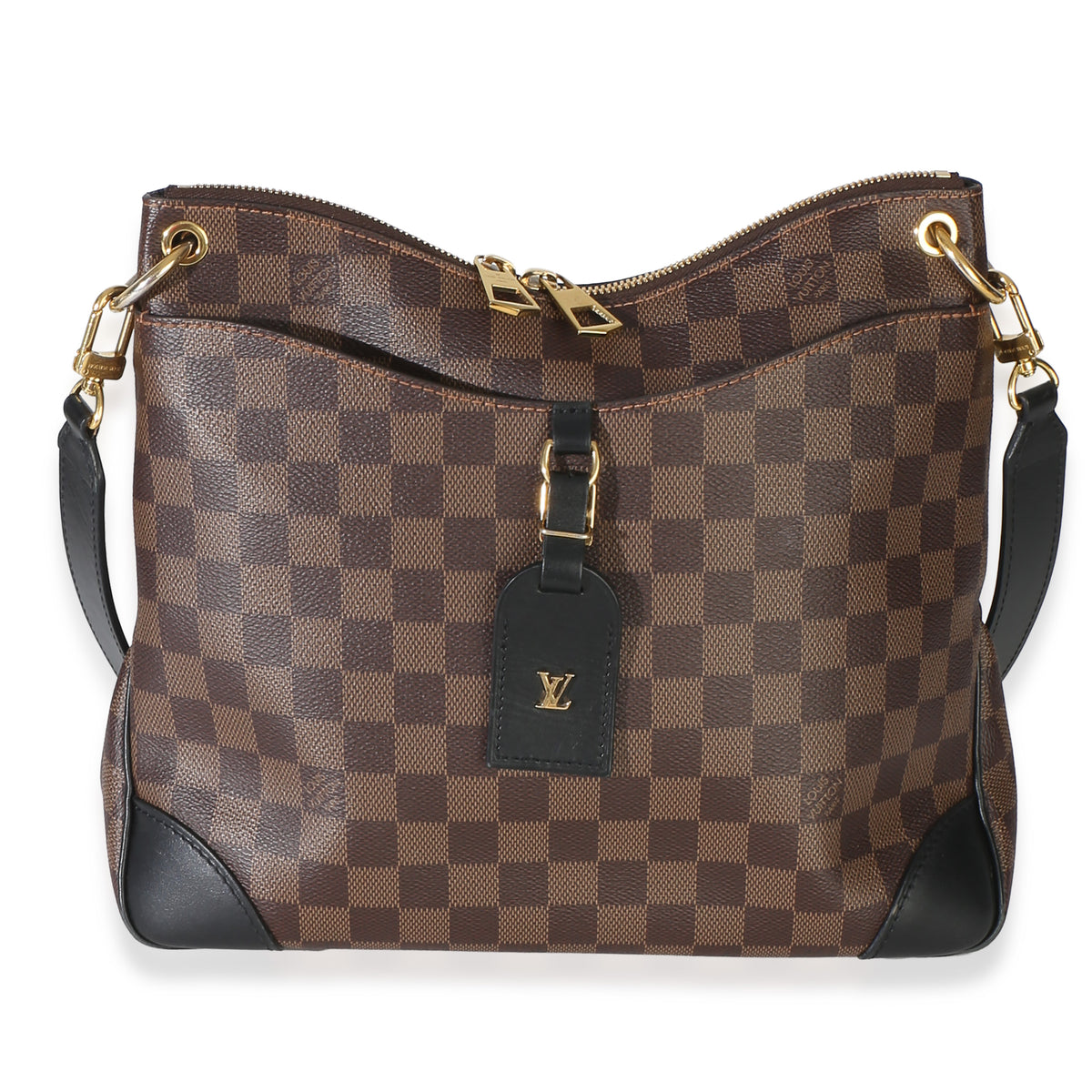 Louis Vuitton Black Damier Ebene Canvas Odeon MM Handbag fv