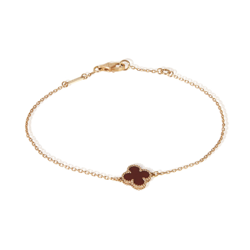 Van Cleef & Arpels Rose Gold Carnelian Sweet Alhambra Bracelet id