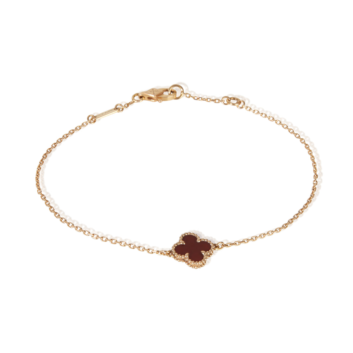 Van Cleef & Arpels Rose Gold Carnelian Sweet Alhambra Bracelet id