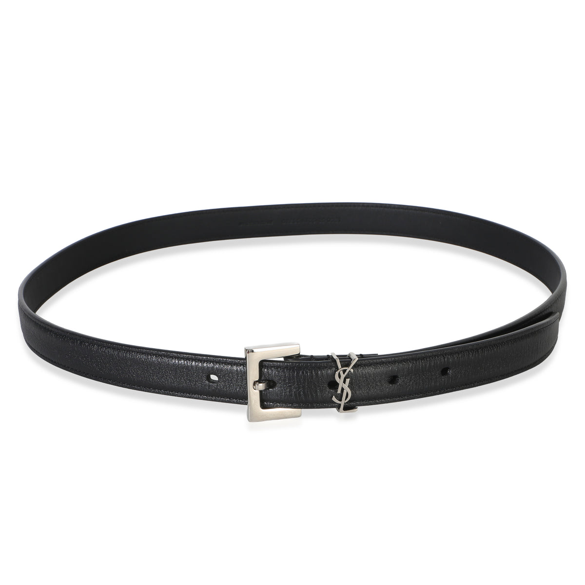 Saint Laurent Black Lambskin Cassandre Belt 85/34 id