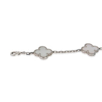 Van Cleef & Arpels White Gold Mother Of Pearl Vintage Alhambra Bracelet 4
