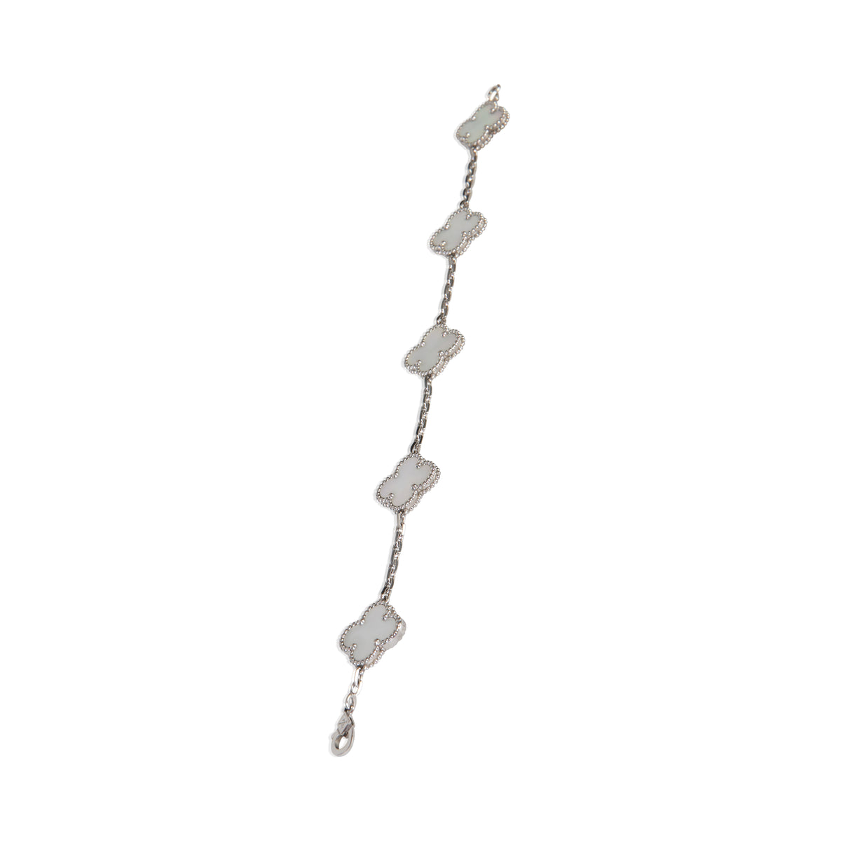 Van Cleef & Arpels White Gold Mother Of Pearl Vintage Alhambra Bracelet 5