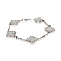 Van Cleef & Arpels White Gold Mother Of Pearl Vintage Alhambra Bracelet fv