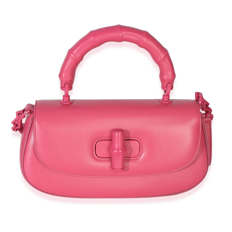 Gucci Pink Calfskin Medium Bamboo Diva Bag Handbag id