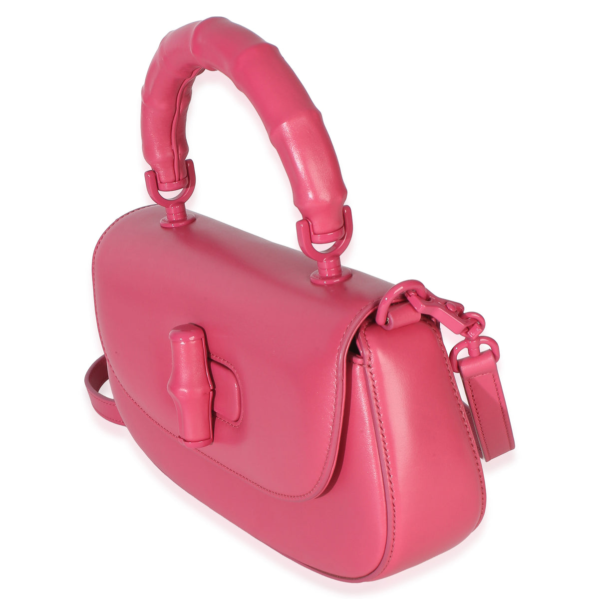 Gucci Pink Calfskin Medium Bamboo Diva Bag Handbag 2