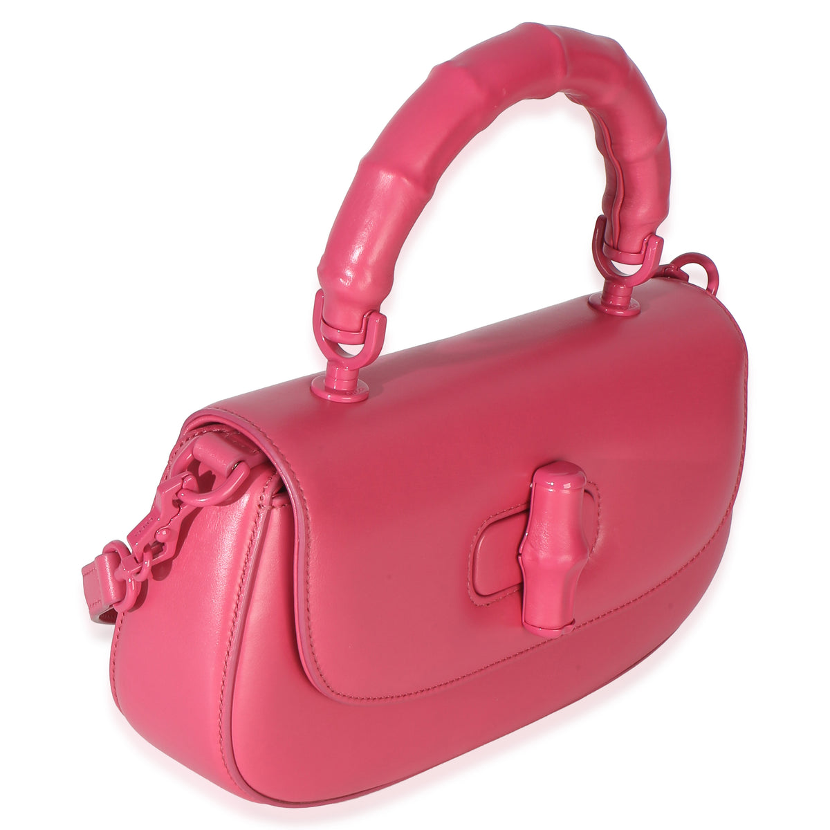 Gucci Pink Calfskin Medium Bamboo Diva Bag Handbag 3
