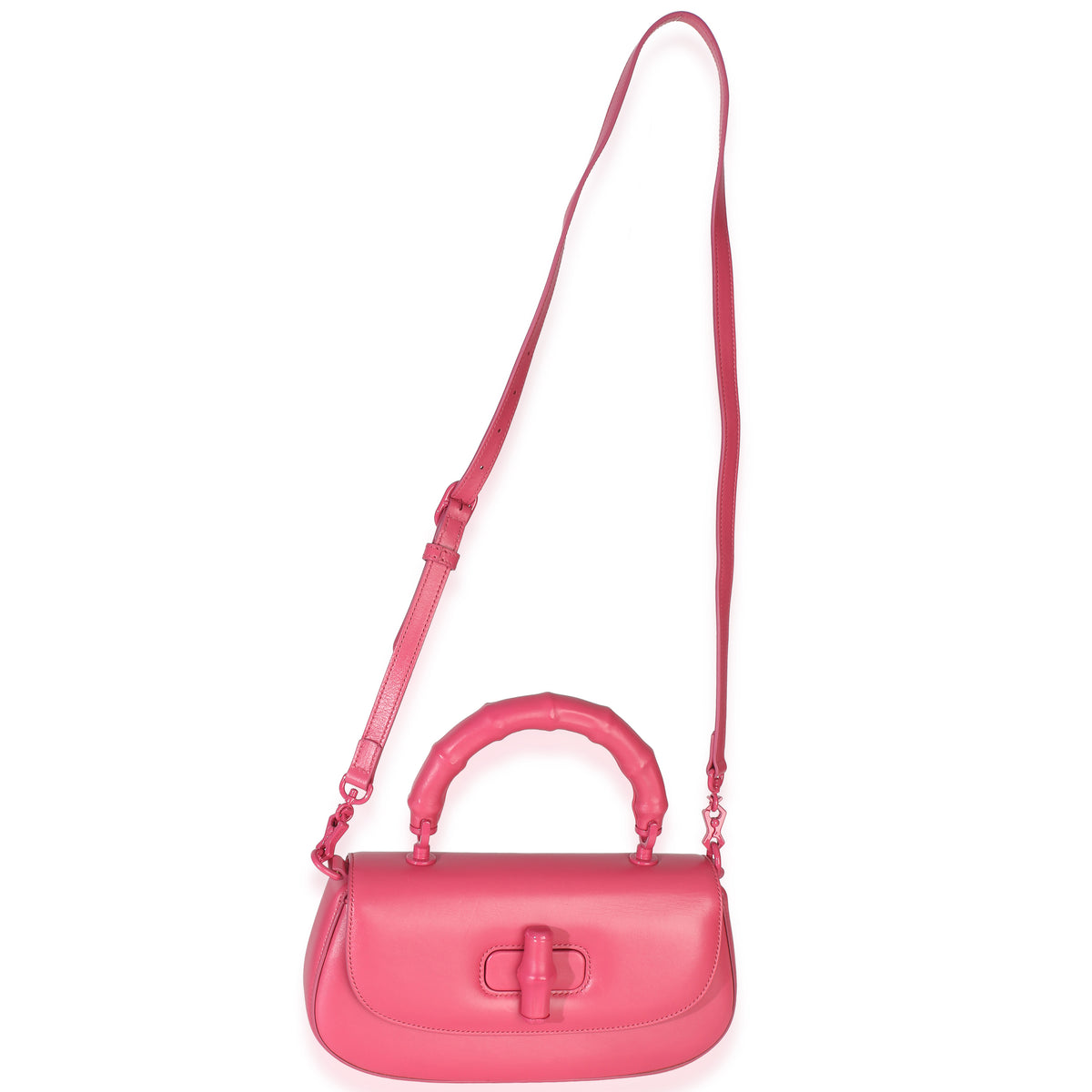 Gucci Pink Calfskin Medium Bamboo Diva Bag Handbag 8