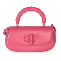 Gucci Pink Calfskin Medium Bamboo Diva Bag Handbag fv