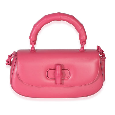 Gucci Pink Calfskin Medium Bamboo Diva Bag Handbag fv