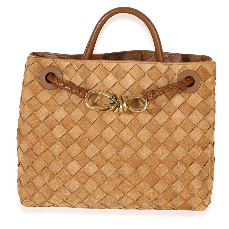 Bottega Veneta Amber Suede Intrecciato Small Andiamo Bag Handbag id