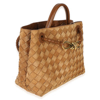 Bottega Veneta Amber Suede Intrecciato Small Andiamo Handbag 3