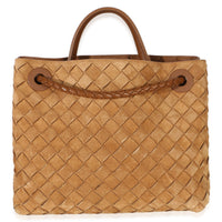 Bottega Veneta Amber Suede Intrecciato Small Andiamo Handbag 4