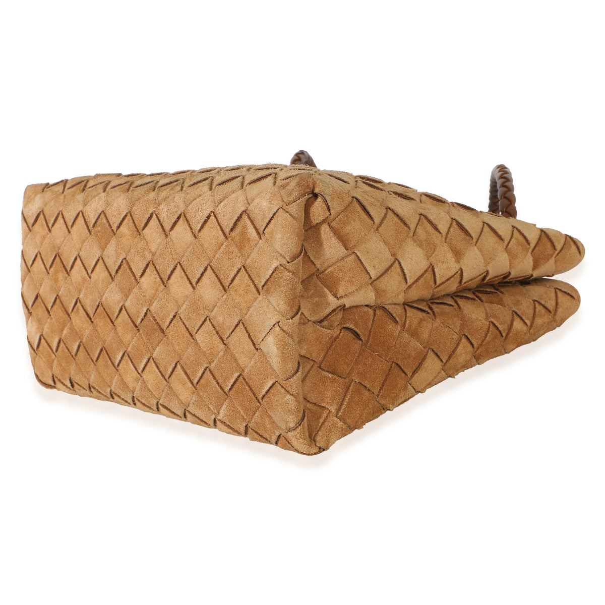 Bottega Veneta Amber Suede Intrecciato Small Andiamo Handbag 6