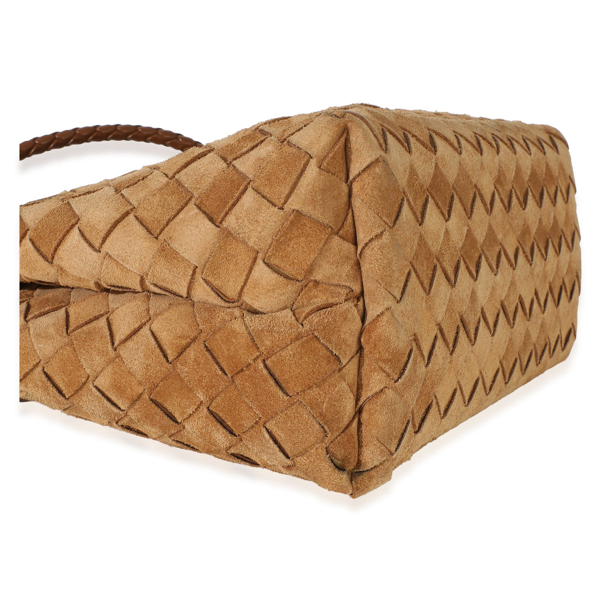 Bottega Veneta Amber Suede Intrecciato Small Andiamo Handbag 7
