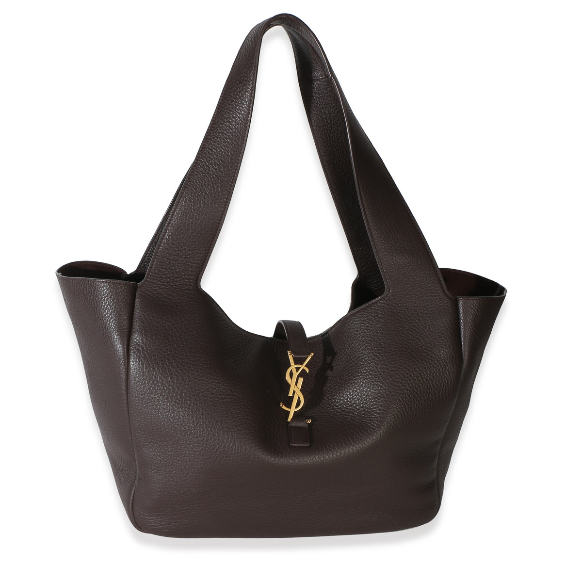 Saint Laurent Brown Grained Deerskin Bea Tote Handbag id