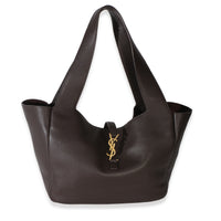 Saint Laurent Brown Grained Deerskin Bea Tote Handbag id