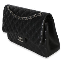 Chanel Black Quilted Lambskin Jumbo Double Flap Bag Handbag 2