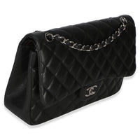 Chanel Black Quilted Lambskin Jumbo Double Flap Bag Handbag 3