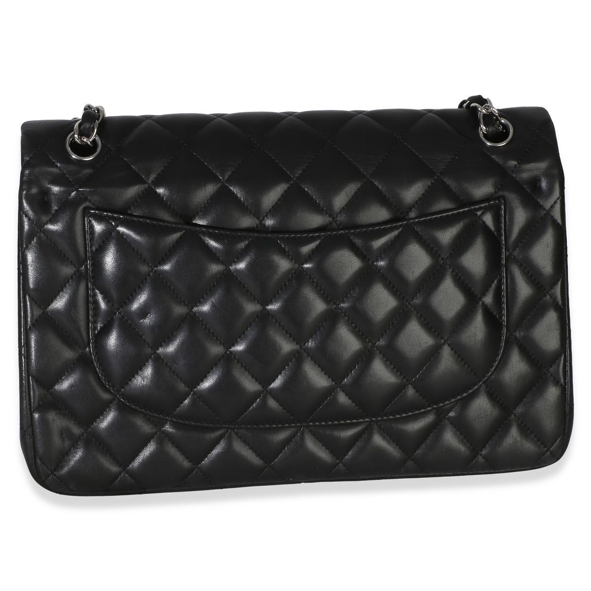 Chanel Black Quilted Lambskin Jumbo Double Flap Bag Handbag 4