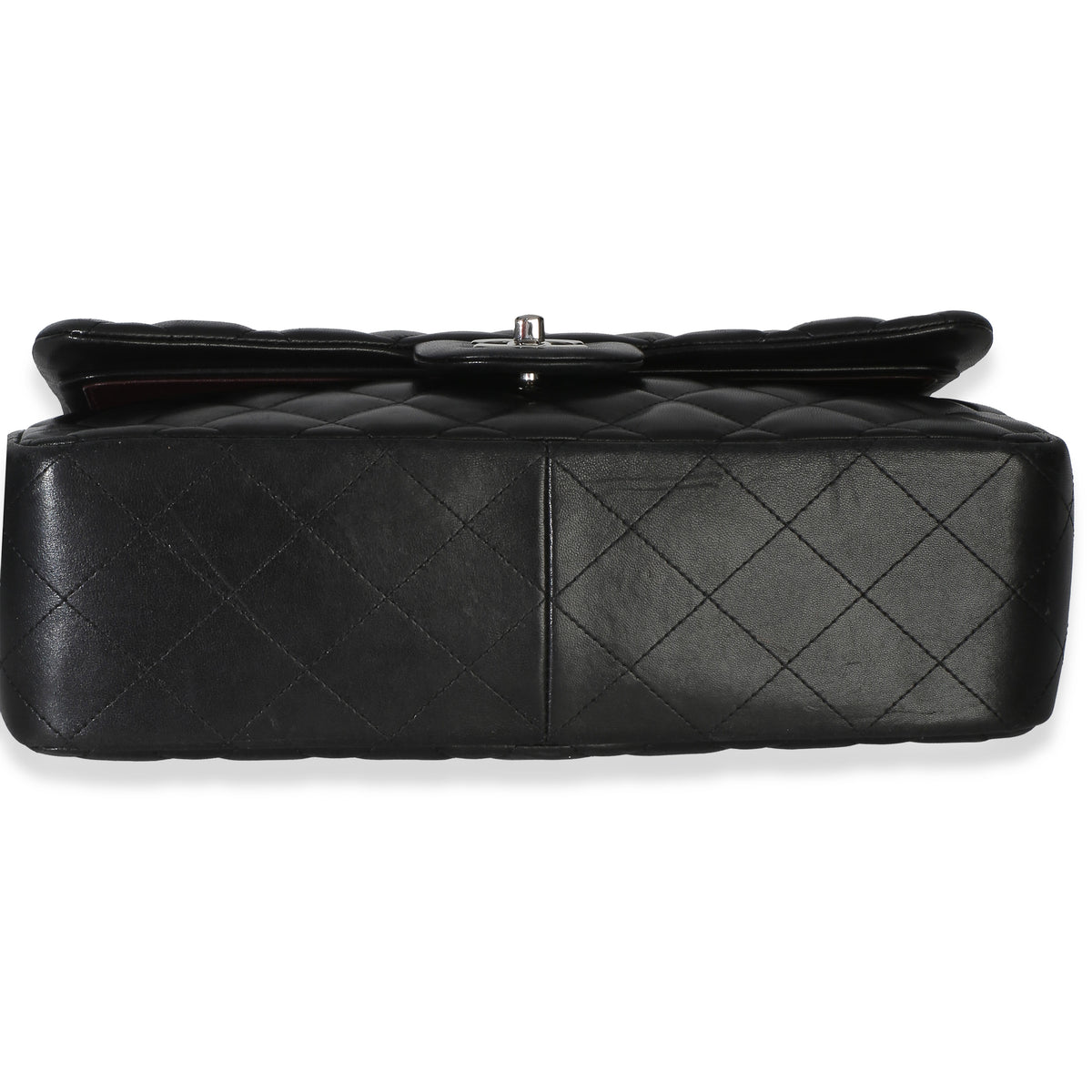 Chanel Black Quilted Lambskin Jumbo Double Flap Bag Handbag 5