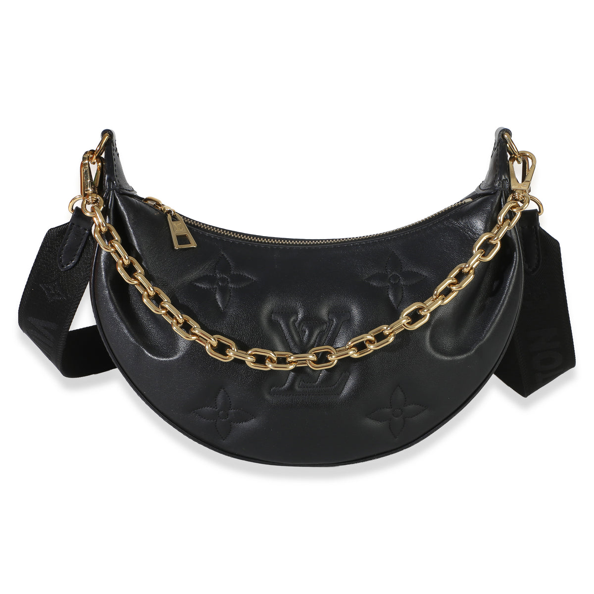 Louis Vuitton Black Calfskin Bubblegram Over The Moon Handbag fv