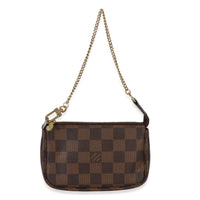 Louis Vuitton Damier Ebene Canvas Mini Pochette Accessoires Handbag fv
