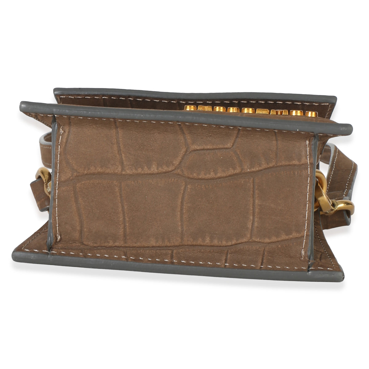 Jacquemus Brown Suede Croc Embossed Le Chiquito Handbag 5