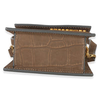 Jacquemus Brown Suede Croc Embossed Le Chiquito Handbag 5