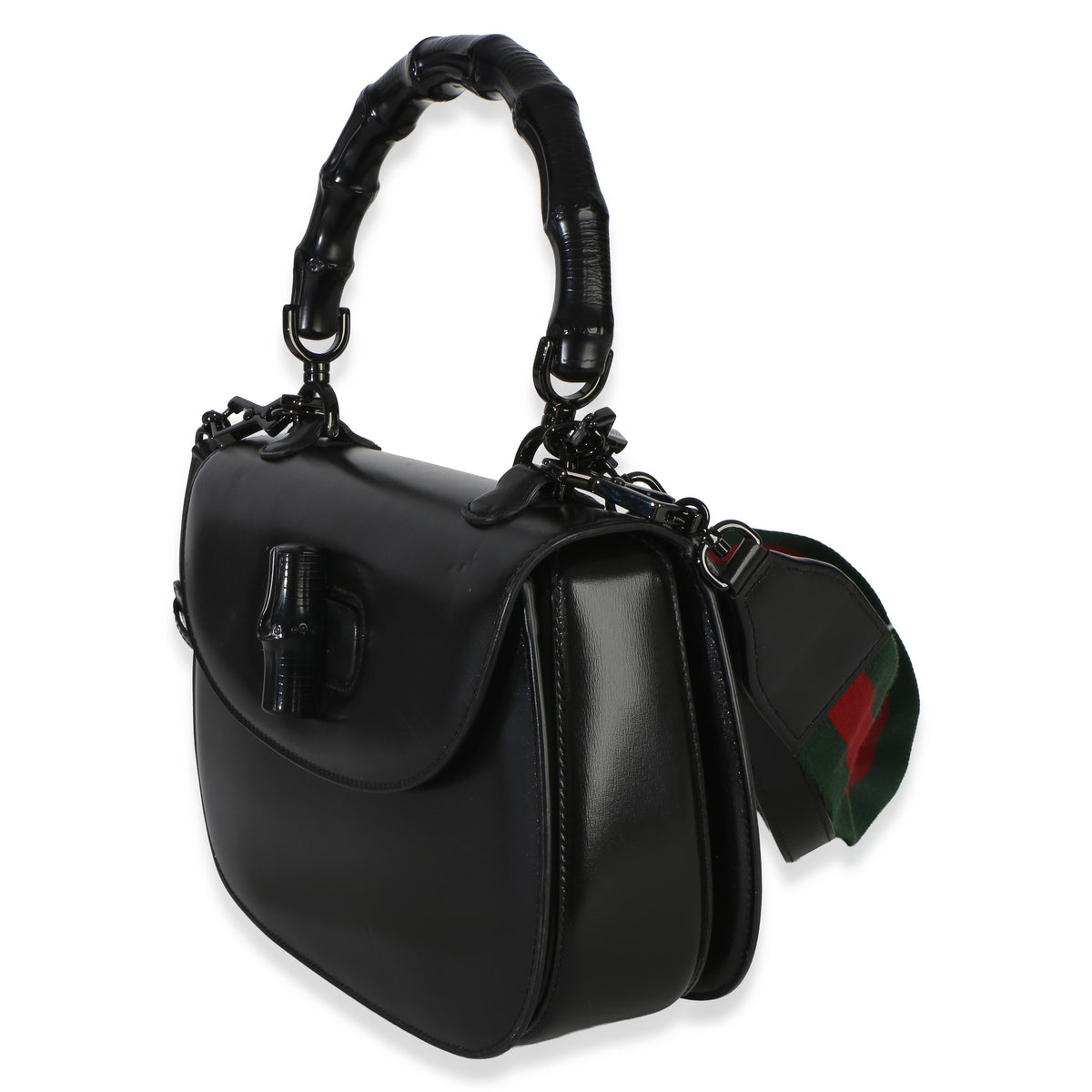Gucci Black Monochrome Boarded Dyana Lux Medium Bamboo 1947 Top Handle Bag Handbag 2