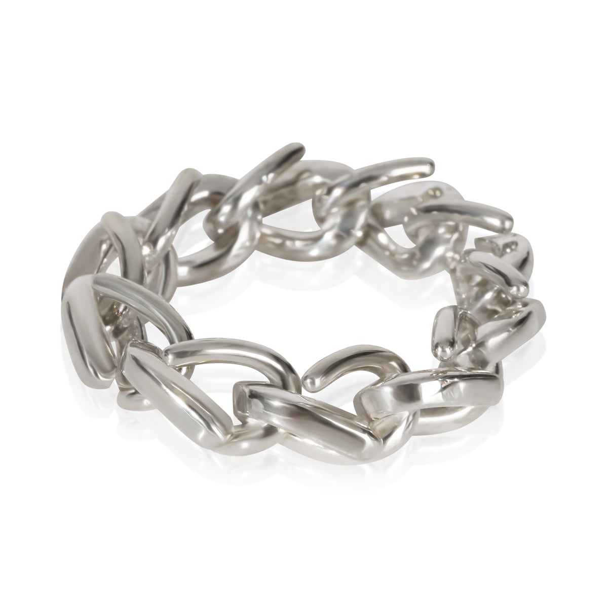 Tiffany & Co. Sterling Silver  Forged Link Ring fv