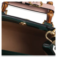 Gucci Dark Green Textured Dollar Calfskin Mini Diana Bamboo Top Handle Bag Handbag 8