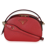 Prada Red Saffiano Lux Small Odette Top Handle Bag Handbag id