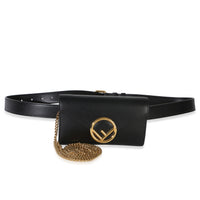 Fendi Black Vitello Liberty F is  Belt Bag With Chain Handbag id