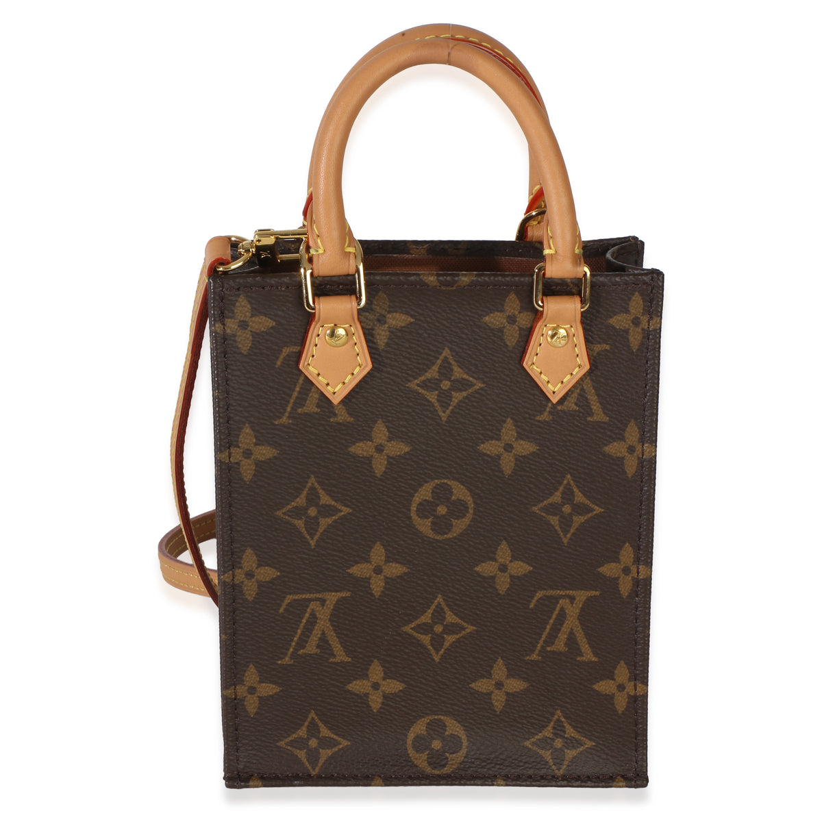 Louis Vuitton Monogram Canvas Petit Sac Plat Handbag fv