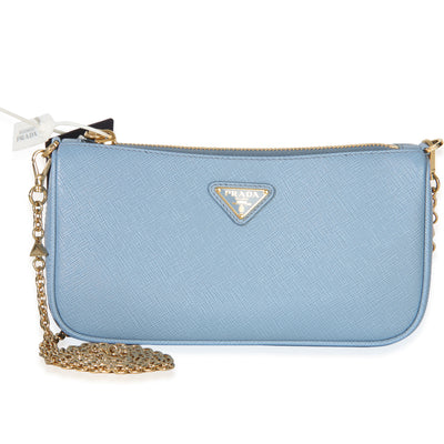 Prada Light Blue Saffiano Mini Shoulder Bag Handbag id