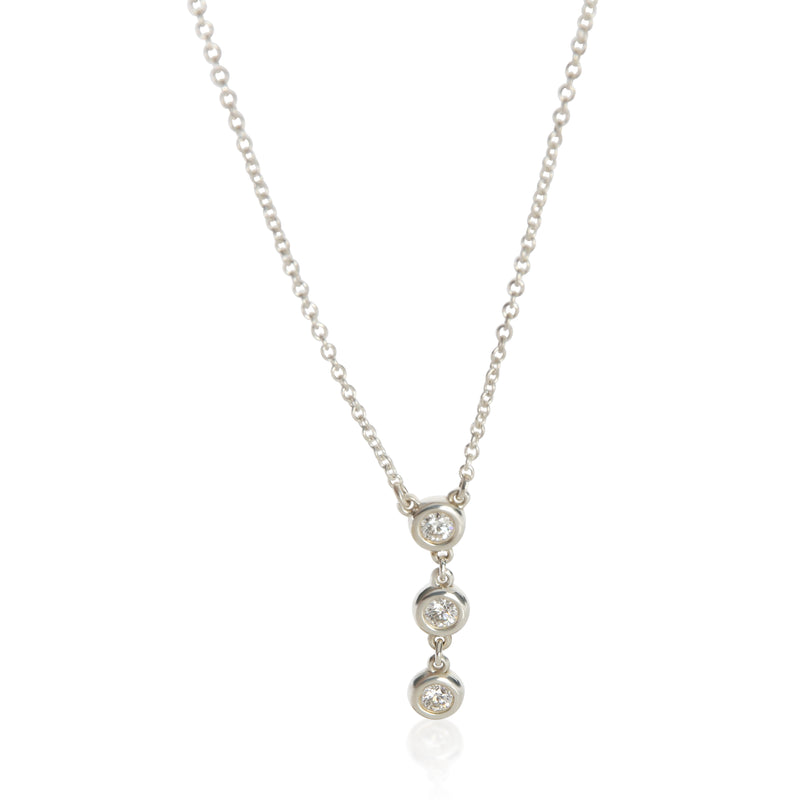 Tiffany & Co. Sterling Silver Diamond Elsa Peretti Diamond By The Yard Pendant fv