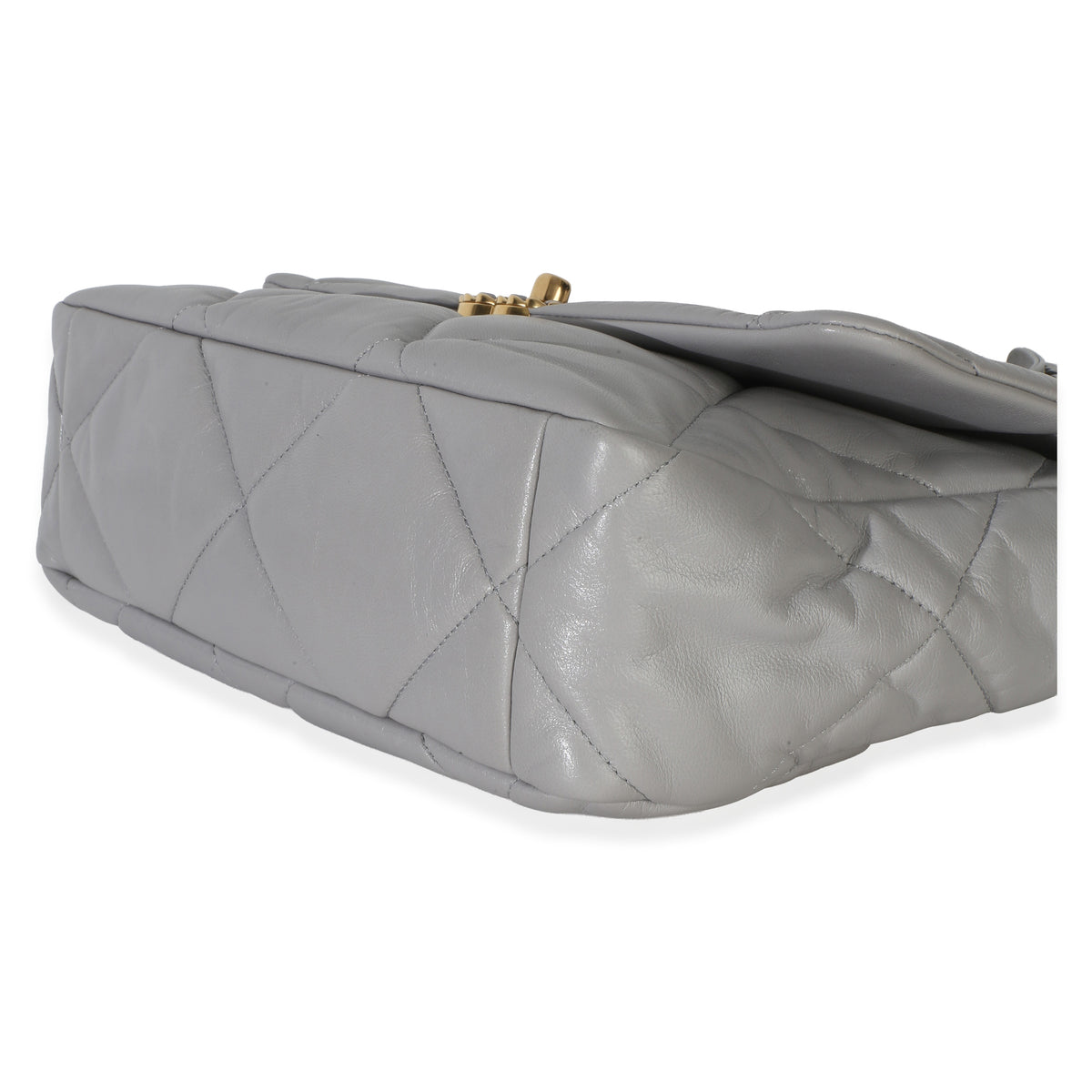 Chanel Grey Quilted Lambskin Large  19 Flap Bag Handbag 6